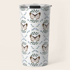 Elegant Watercolor Butterfly with Botanical Frame Travel Mug Gallery Image 1