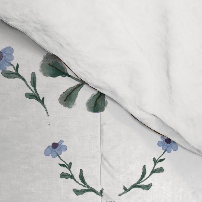 Elegant Watercolor Butterfly with Botanical Frame Comforter Gallery Image 4