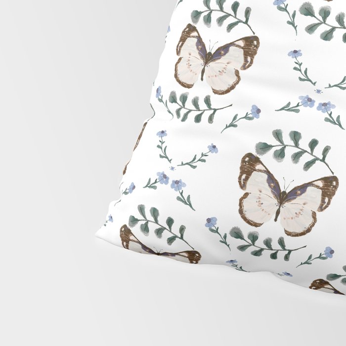Elegant Watercolor Butterfly with Botanical Frame Pillow Sham Gallery Image 4
