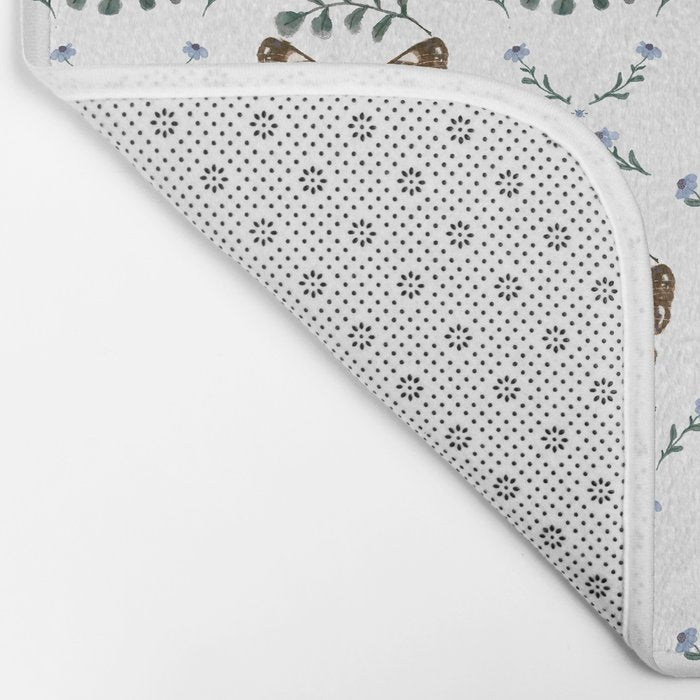 Elegant Watercolor Butterfly with Botanical Frame Bath Mat Gallery Image 2