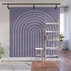 Minimal Arch XXXII Lavender Purple Modern Geometric Lines Wall Mural Gallery Image 1