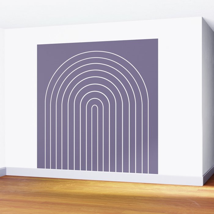Minimal Arch XXXII Lavender Purple Modern Geometric Lines Wall Mural Gallery Image 2