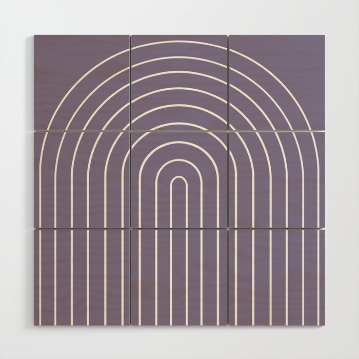 Minimal Arch XXXII Lavender Purple Modern Geometric Lines Wood Wall Art Gallery Image 1