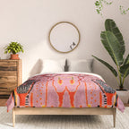 Traditional Pink Moroccan Rug Artwork Comforter Gallery Image 3