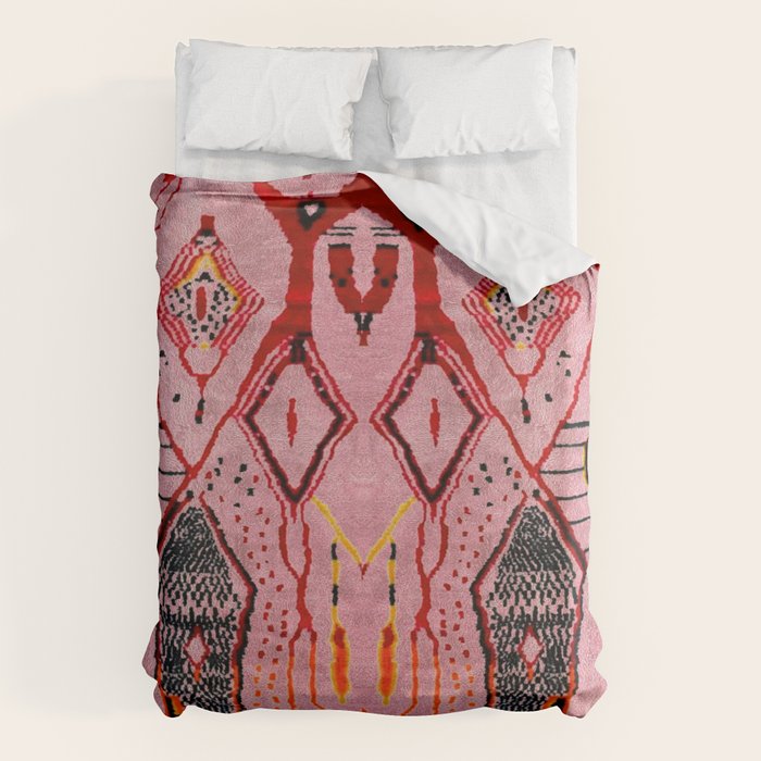 Traditional Pink Moroccan Rug Artwork Duvet Cover Gallery Image 6