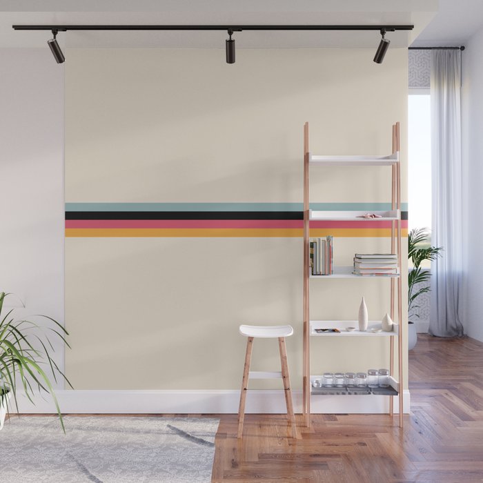 Ishtar - Classic Retro Summer Stripes Wall Mural Gallery Image 1