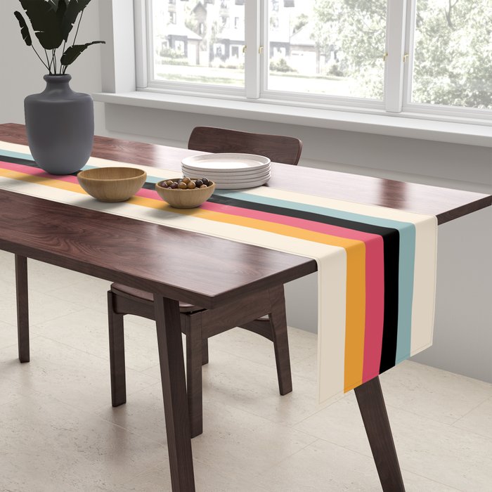 Ishtar - Classic Retro Summer Stripes Table Runner Gallery Image 2
