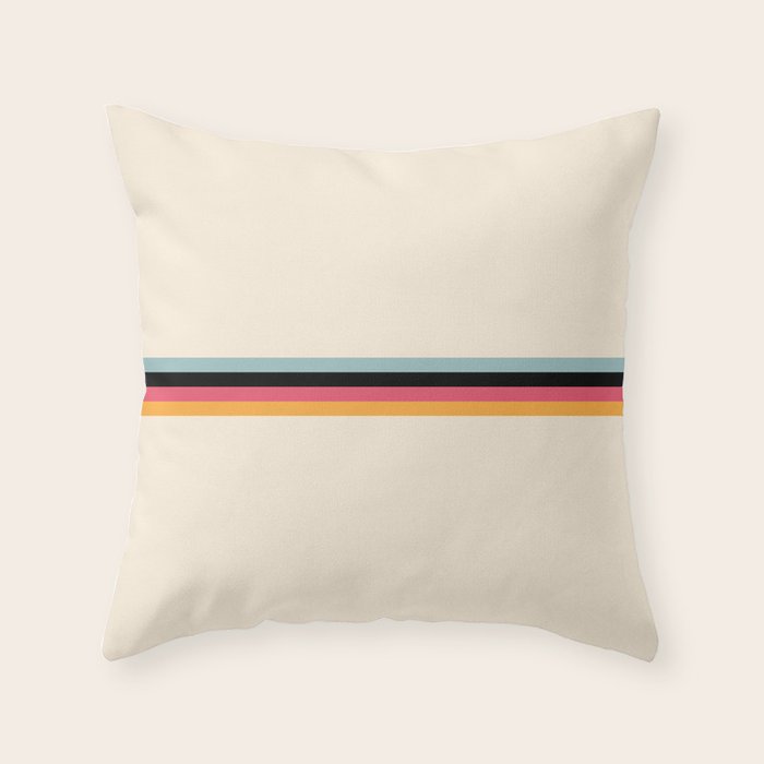 Ishtar - Classic Retro Summer Stripes Throw Pillow Gallery Image 6