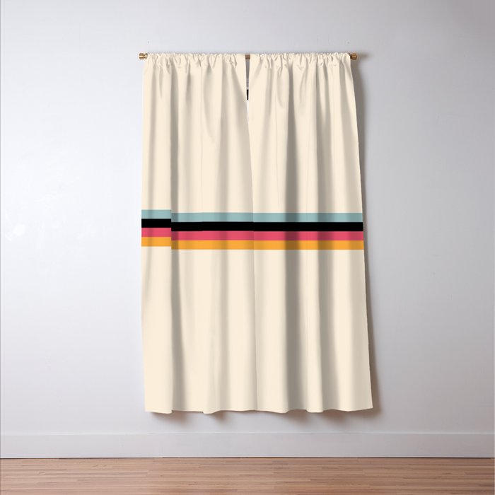 Ishtar - Classic Retro Summer Stripes Window Curtain Gallery Image 3