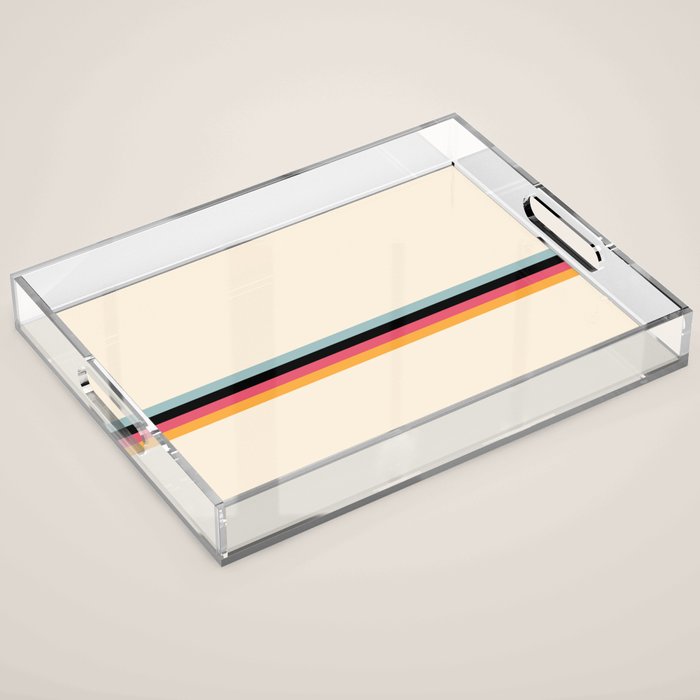 Ishtar - Classic Retro Summer Stripes Acrylic Tray Gallery Image 1