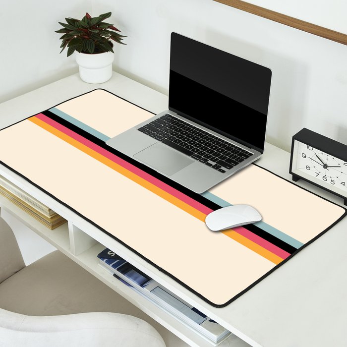 Ishtar - Classic Retro Summer Stripes Desk Mat Gallery Image 2