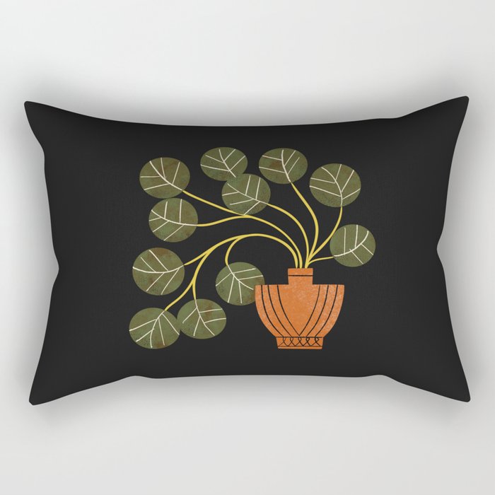Leafy Plant In Vase Rectangular Pillow Gallery Image 2