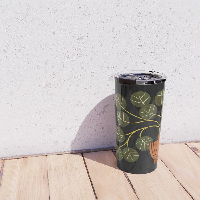 Leafy Plant In Vase Travel Mug Gallery Image 4