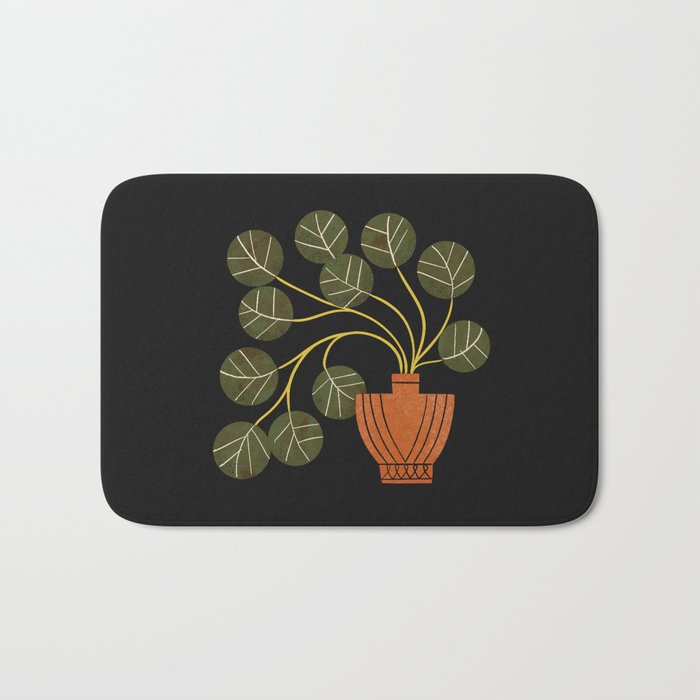 Leafy Plant In Vase Bath Mat Gallery Image 1
