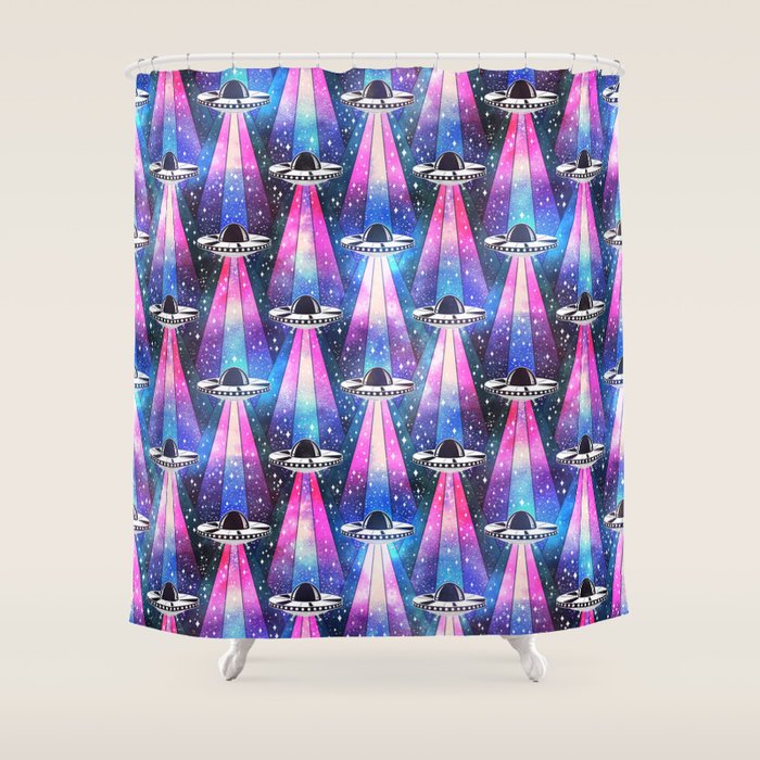 Cosmic UFO Shower Curtain Gallery Image 1