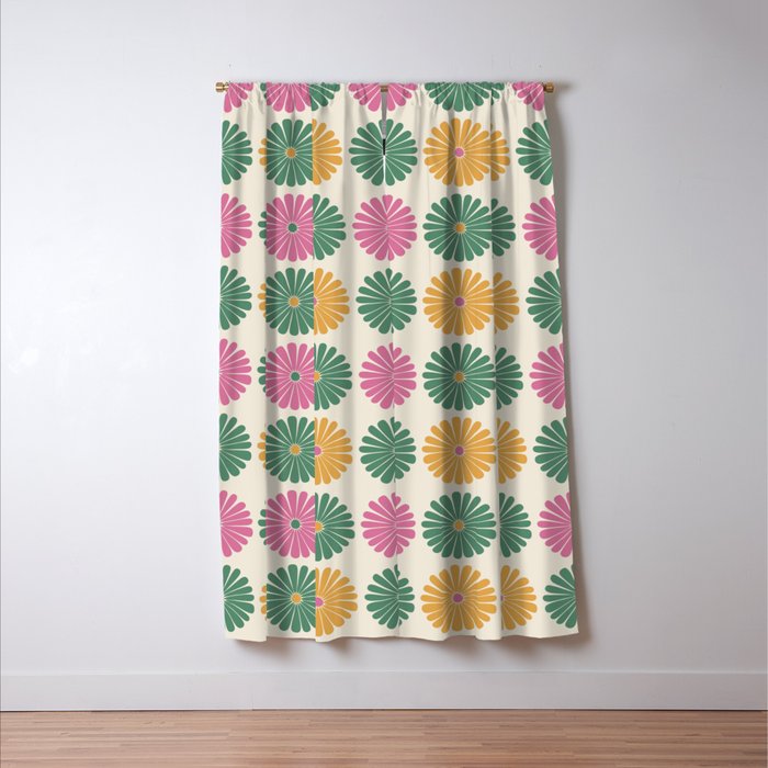 Retro Summer Daisies XI Window Curtain Gallery Image 3