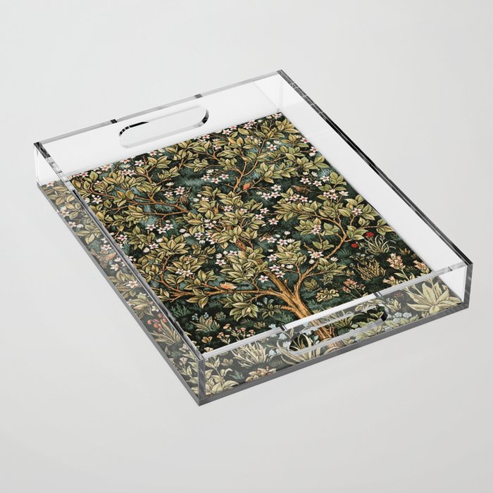 William Morris Tree Of Life, Morris floral, No 4. Acrylic Tray Gallery Image 1