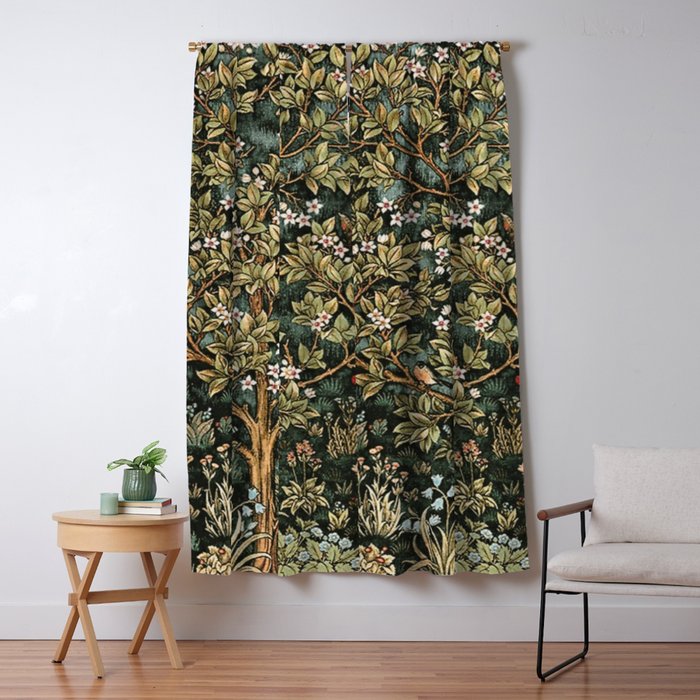William Morris Tree Of Life, Morris floral, No 4. Window Curtain Gallery Image 1