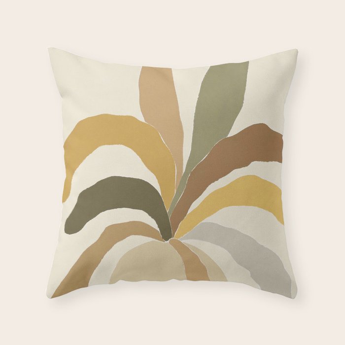 Pastel Plant Throw Pillow Gallery Image 1