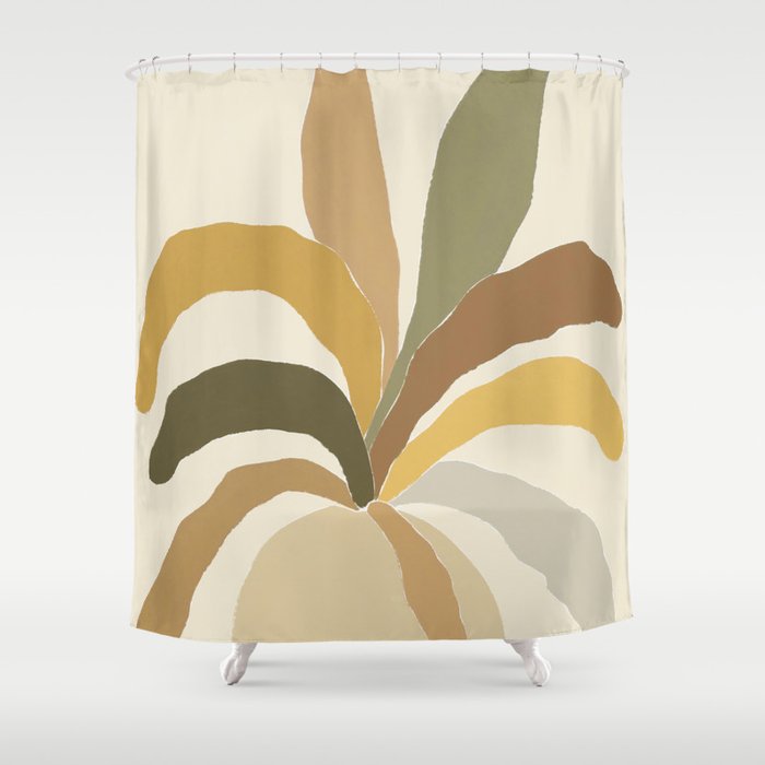 Pastel Plant Shower Curtain Gallery Image 1