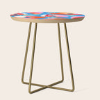 Happy Poppies 1. Red and pink on Azure BLUE Side Table Gallery Image 1