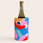Happy Poppies 1. Red and pink on Azure BLUE Wine Chiller Gallery Image 3