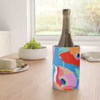 Happy Poppies 1. Red and pink on Azure BLUE Wine Chiller Gallery Image 4