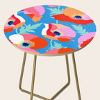 Happy Poppies 1. Red and pink on Azure BLUE Side Table Gallery Image 2