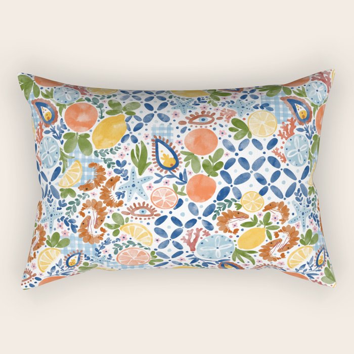 Sunny Coastal Escape Rectangular Pillow Gallery Image 2