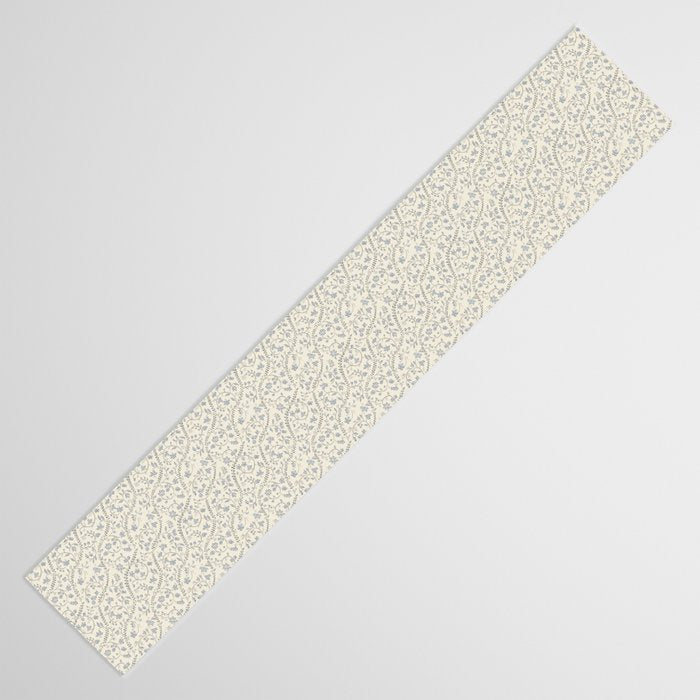 Diagonal Trailing Ditsy Floral - Cream Blue Table Runner Gallery Image 3