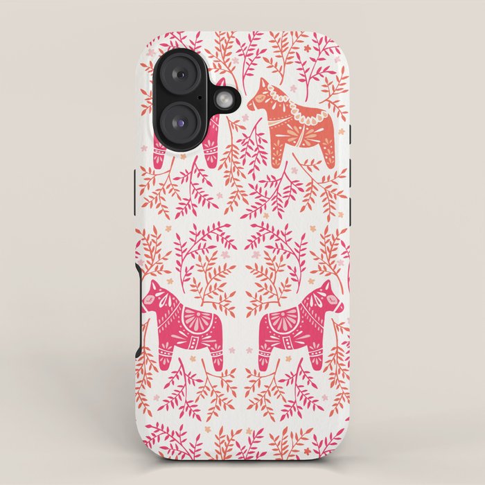 Swedish Dala Horses - Melon Palette iPhone Case Gallery Image 1