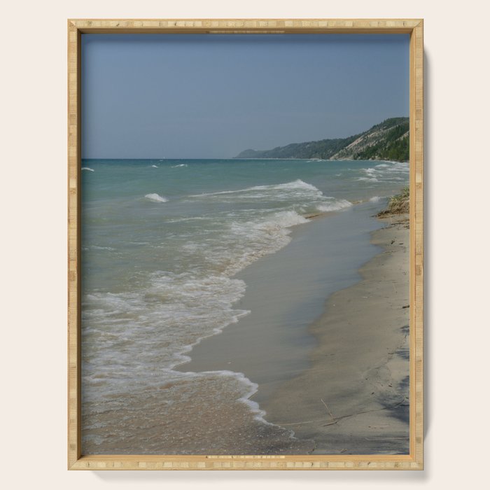 Beach Day - Lake Michigan nature travel photography Serving Tray Gallery Image 1