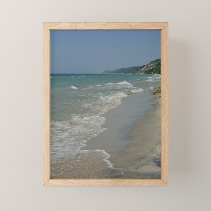 Beach Day - Lake Michigan nature travel photography Mini Art Print Gallery Image 1