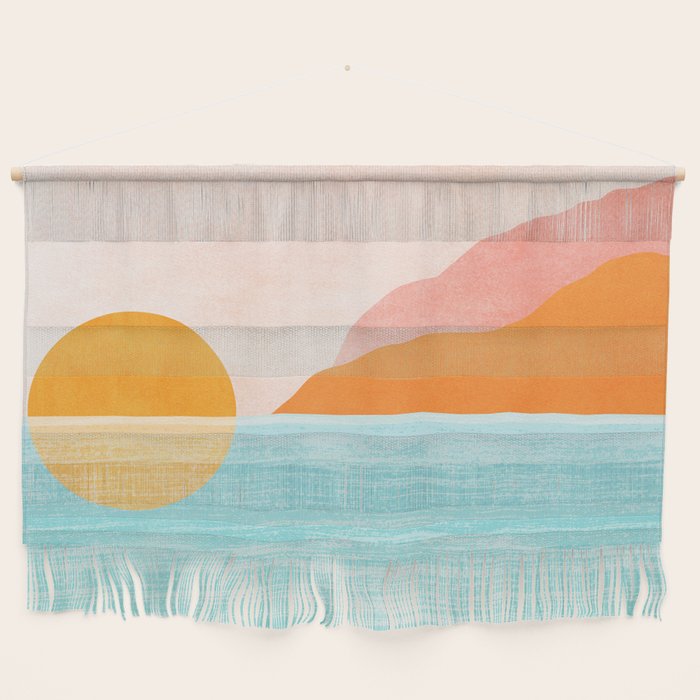 Island Sunset Abstract Landscape Wall Hanging Gallery Image 1