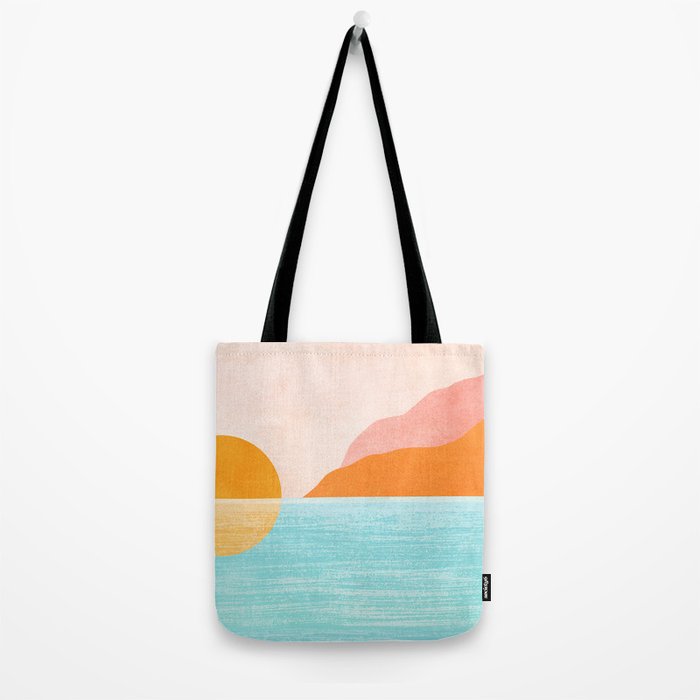 Island Sunset Abstract Landscape Tote Bag Gallery Image 2