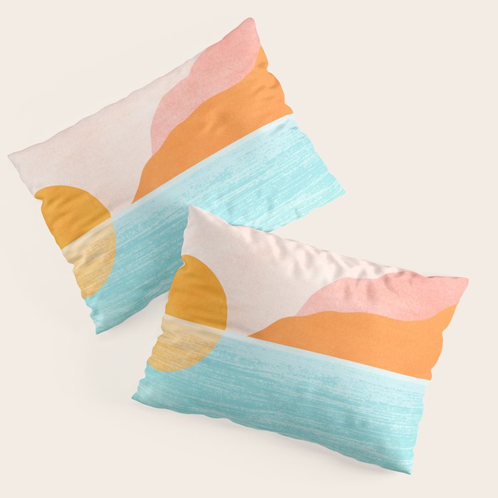 Island Sunset Abstract Landscape Pillow Sham Gallery Image 3