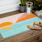 Island Sunset Abstract Landscape Outdoor Rug Gallery Image 2