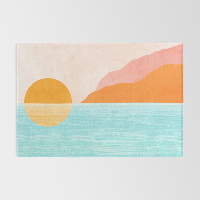 Island Sunset Abstract Landscape Rug Gallery Image 2