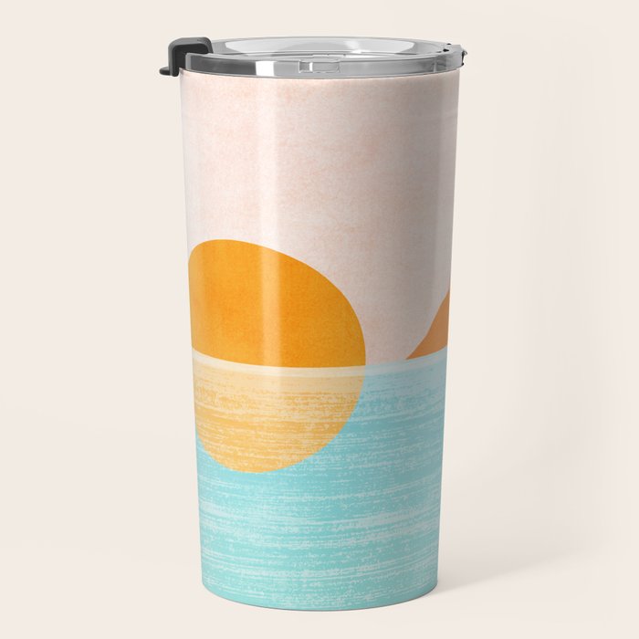 Island Sunset Abstract Landscape Travel Mug Gallery Image 3