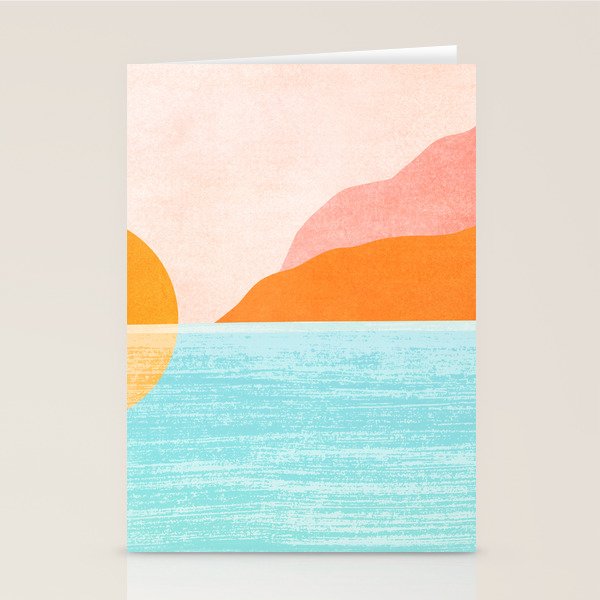 Island Sunset Abstract Landscape Stationery Card Gallery Image 2