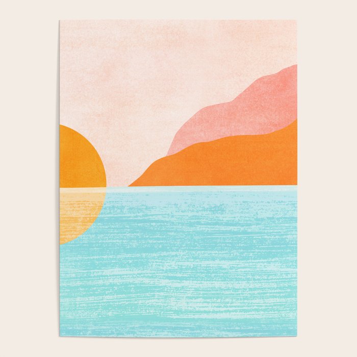 Island Sunset Abstract Landscape Poster Gallery Image 4