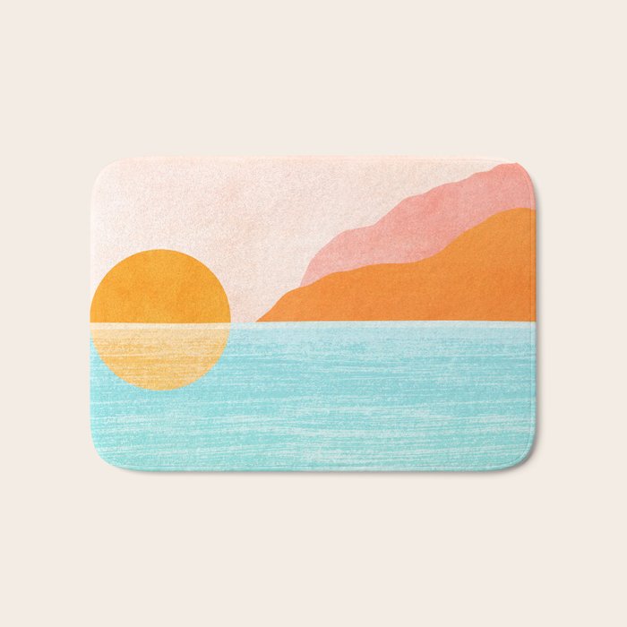 Island Sunset Abstract Landscape Bath Mat Gallery Image 1