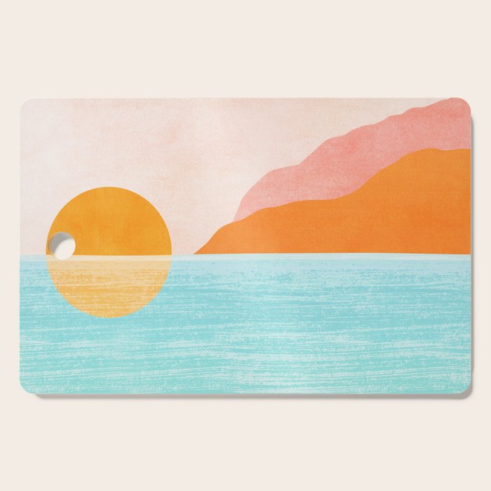 Island Sunset Abstract Landscape Cutting Board Gallery Image 1