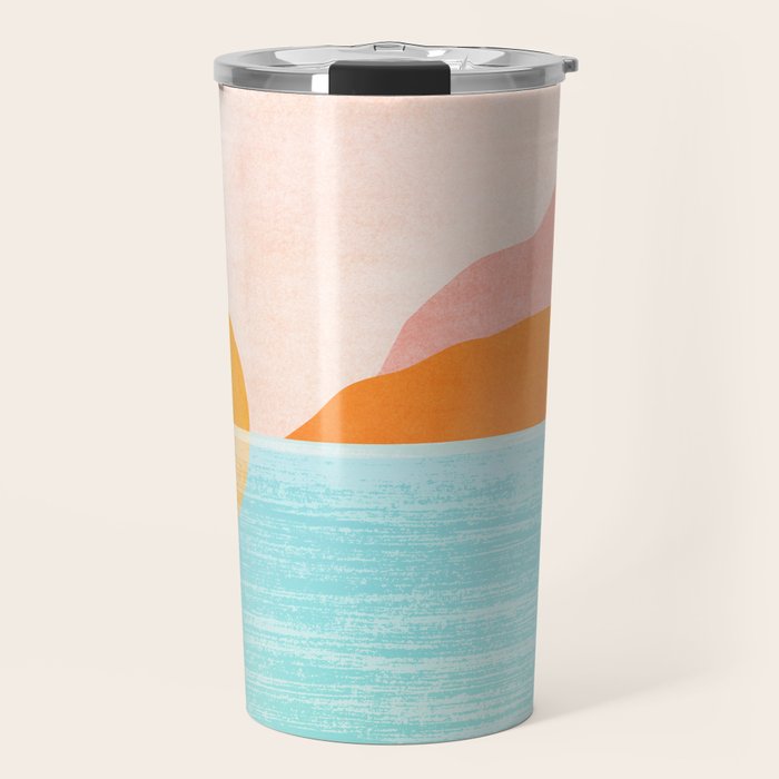 Island Sunset Abstract Landscape Travel Mug Gallery Image 1