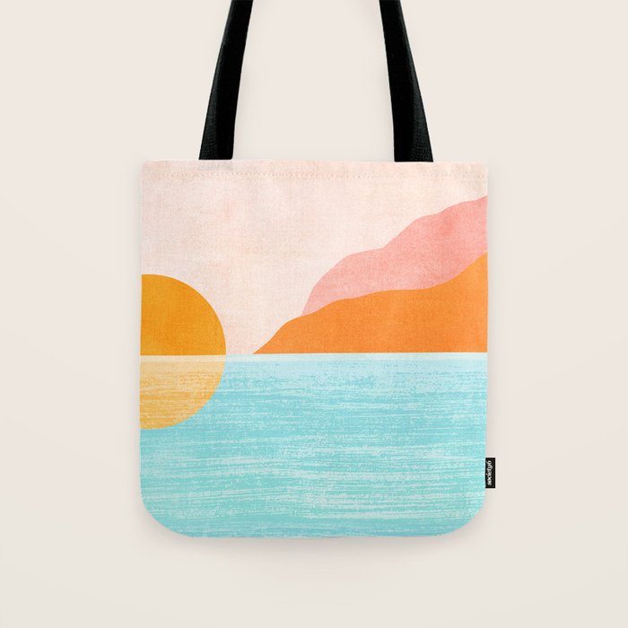 Island Sunset Abstract Landscape Tote Bag Gallery Image 1