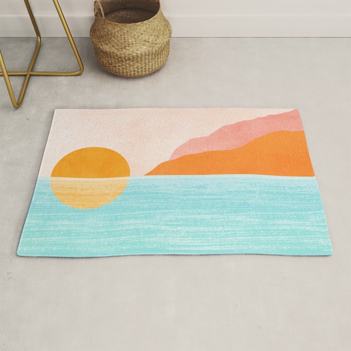 Island Sunset Abstract Landscape Rug Gallery Image 1