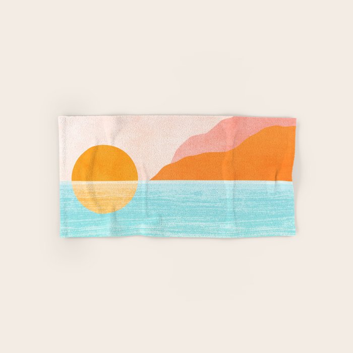Island Sunset Abstract Landscape Bath Towel Gallery Image 1