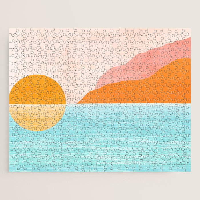 Island Sunset Abstract Landscape Jigsaw Puzzle Gallery Image 1