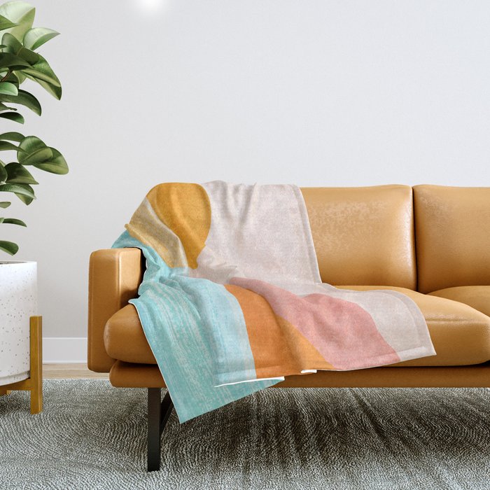 Island Sunset Abstract Landscape Throw Blanket Gallery Image 1