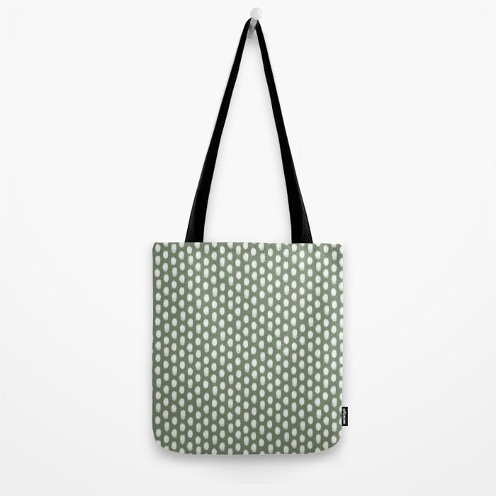 Dots . Green Tote Bag Gallery Image 2